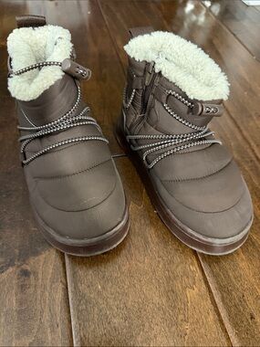 Zara Brown Kids Snow Boots with Faux Fur Lining